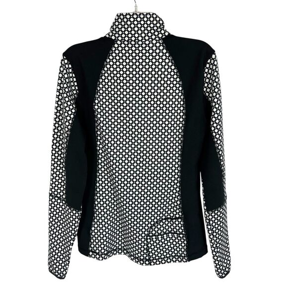 Lands’ End Sport Black White Geo Print 1/4 Zip Active Pullover Women’s Small - Picture 2 of 10